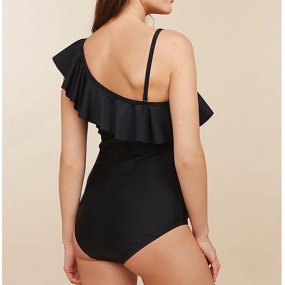 One shoulder maternity swimsuit - Picture 2 of 5